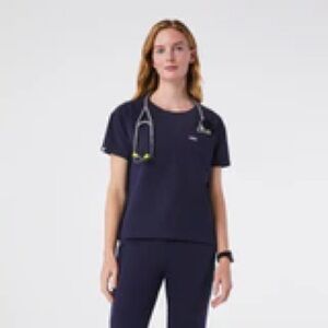 women's Navy Cabral Boxy - Scrub Top - S / Navy